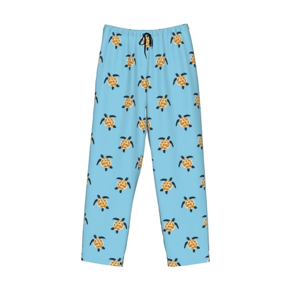 Lsque Sea Turtle Print Men's Pajama Pants, Lounge Pant - Comfortable Home Wear,Elastic Waistband, Stylish Design-Small