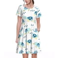 thumbnail image 1 of Lsque Sea Turtle Print Women's Casual Dress T-Shirt Summer Short Sleeve Scoop Neck Swing Dresses, 1 of 6