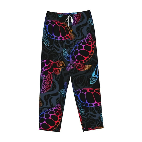 Lsque Sea Turtle Print Women's Pajama Pants, Lounge Pant - Comfortable Home Wear,Elastic Waistband, Stylish Design-Large