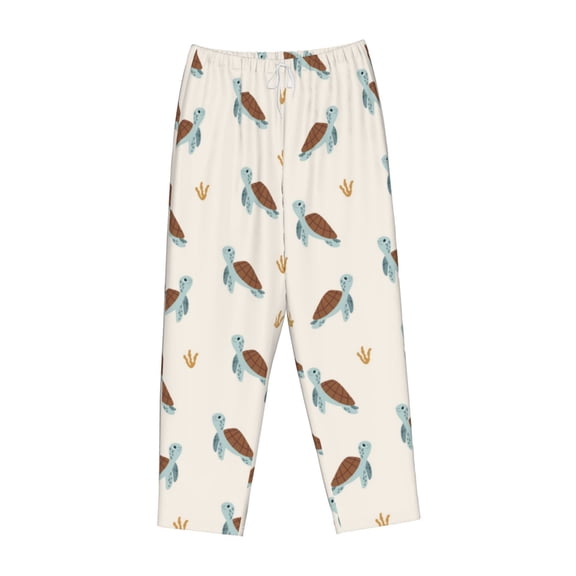 Lsque Sea Turtle Print Women's Pajama Pants, Lounge Pant - Comfortable Home Wear,Elastic Waistband, Stylish Design-Small