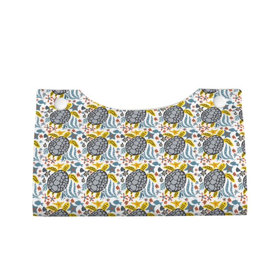 Lsque Sea Turtle Printed Long Tissue Box Cover Holder, Facial Paper Organizer Dispenser,Triangle with Bottom Belt, PVC Leather Decorative Organizer