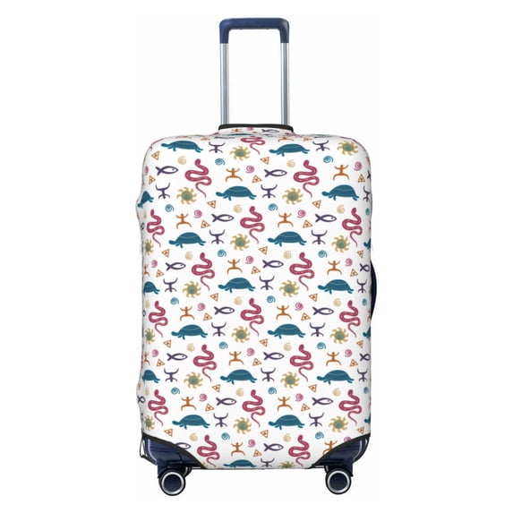 Lsque Sea Turtle Printed Luggage Cover, Travel Luggage Protector,Scratch and Dirt Resistant, Fits 18-32 Inch Luggage - Large