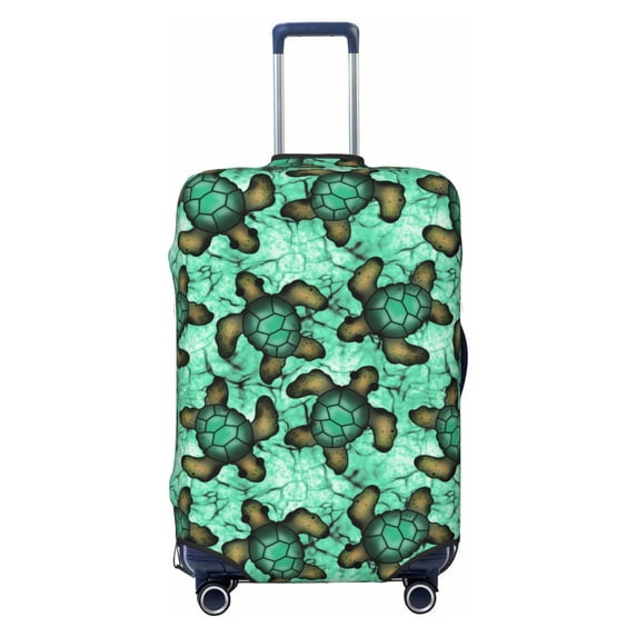 Lsque Sea Turtle Printed Luggage Cover, Travel Luggage Protector,Scratch and Dirt Resistant, Fits 18-32 Inch Luggage - Medium