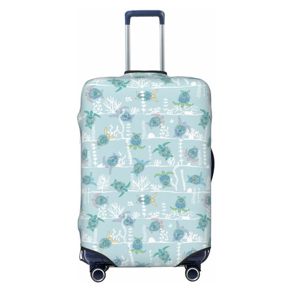 Lsque Sea Turtle Printed Luggage Cover, Travel Luggage Protector,Scratch and Dirt Resistant, Fits 18-32 Inch Luggage - Small