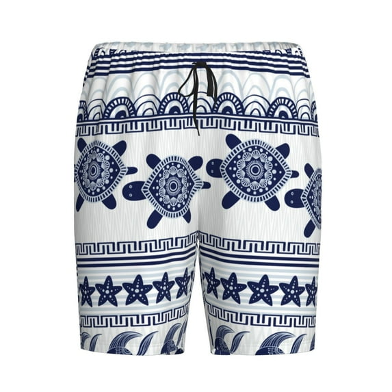 Lsque Sea Underwater Turtles Mens Sleep Pajama Shorts,Short Pajama Pants, Cotton Ultra-Soft Knit-X-Large
