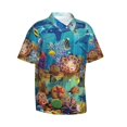 thumbnail image 1 of Lsque Sea World pattern Hawaiian Shirt for Men, Unisex Summer Beach Casual Short Sleeve Button Down Shirts-XX-Large, 1 of 9