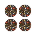 thumbnail image 1 of Lsque Seafood And Drinks Pattern 4" Drink Coasters Set of 4, PVC Leather Absorbent Coasters, Table Coaster Set Decorative Coffee Cup Coasters Housewarming Gift -Round Shape, 1 of 6