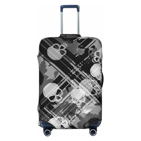 Lsque Seamless Pattern With Skulls Printed Luggage Cover, Travel Luggage Protector,Scratch and Dirt Resistant, Fits 18-32 Inch Luggage - Large