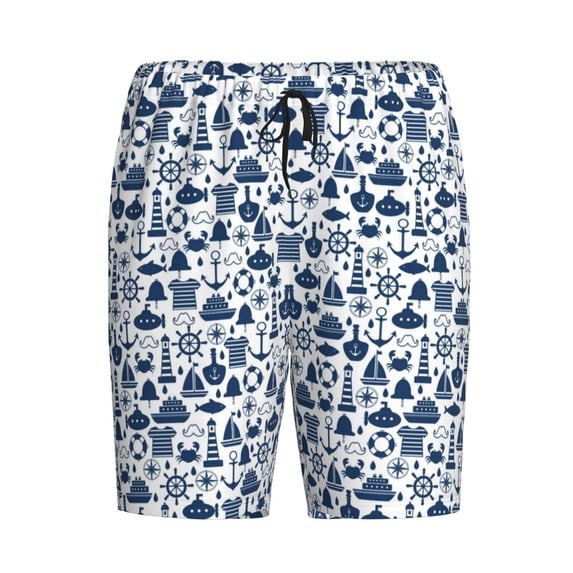 Lsque Seaside Primary Color Mens Sleep Pajama Shorts,Short Pajama Pants, Cotton Ultra-Soft Knit-XX-Large
