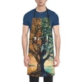 thumbnail image 1 of Lsque Seasonal Tree Reflection Waterproof Apron Chef Aprons for Men Heavy Duty Chemical Work Apron Extra Long Grilling Aprons with Adjustable Bib Apron, 1 of 9