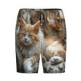 thumbnail image 1 of Lsque Serene Kitten Kingdom Mens Sleep Pajama Shorts,Short Pajama Pants, Cotton Ultra-Soft Knit-Small, 1 of 9