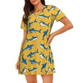 thumbnail image 1 of Lsque Shark Print Pattern Nightgowns for Women Sleep Shirts Short Sleeve Nightshirt Pullover Nightdress Soft Sleepwear Relaxed Fit Nightdress, 1 of 6
