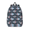 thumbnail image 1 of Lsque Shark Wearing Swim Ring Pattern Canvas Daypack, Durable Backpack, High-quality Versatile Backpack,Vintage Compact Backpack-Small, 1 of 6