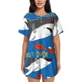 thumbnail image 1 of Lsque Shark With Sunglasses and Lobste Women's Short-Sleeved Pajama Set - 2 Piece Soft and Lightweight Sleepwear Set-Medium, 1 of 9