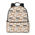 thumbnail image 1 of Lsque Shiba Inu Dog Pattern Backpack – School Travel Canvas Daypack with Ergonomic Padded Straps, Multiple Compartments & Leather Handle, 1 of 5