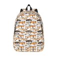 Lsque Shiba Inu Dog Pattern Canvas Daypack, Durable Backpack, High