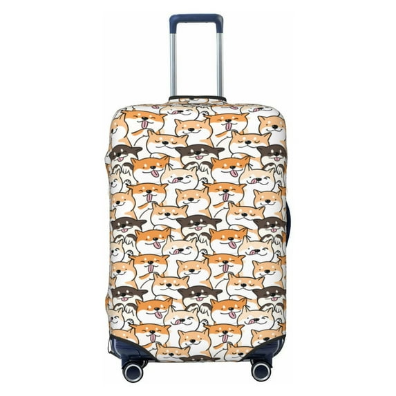 Lsque Shiba Inu Dog Printed Luggage Cover, Travel Luggage Protector,Scratch and Dirt Resistant, Fits 18-32 Inch Luggage - Large