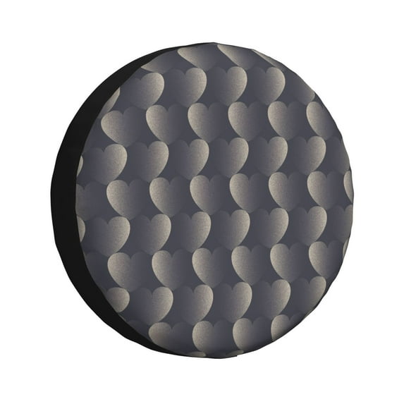 Lsque Silver Glitter Hearts Pattern Tire Covers - Tough Tire Wheel Protector for Truck, SUV, Trailer, Camper, RV-15 inch