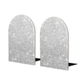 thumbnail image 1 of Lsque Silver Glitter Printed Wood Bookends,Non-Skid Bookend for Shelves,Heavy Duty Support Bookends,Non-Slip Foam Pads for Office, Home, and Library,1 Pair, 1 of 8