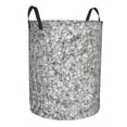 thumbnail image 1 of Lsque Silver Glitter pattern Laundry Hamper Basket, Tall Woven Rope Hamper Basket for Clothes, Lightweight Storage Basket, Collapsible Waterproof-Medium, 1 of 8