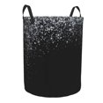 thumbnail image 1 of Lsque Silver Glitter1 pattern Laundry Hamper Basket, Tall Woven Rope Hamper Basket for Clothes, Lightweight Storage Basket, Collapsible Waterproof-Small, 1 of 8