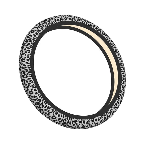 Lsque Similar To Leopard Print Ultra Soft Car Steering Wheel Cover for Women, Standard 15 inch Size for Truck Van SUV Auto