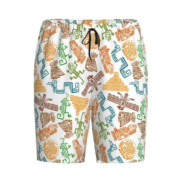 Lsque Simple Drawing Mens Sleep Pajama Shorts,Short Pajama Pants, Cotton Ultra-Soft Knit-Small