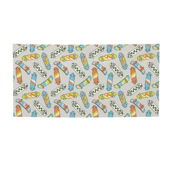 Lsque Skateboard Pattern Party Banner, Festive Banner , Holiday Celebrations and Events for Carnival Birthday Party Festival Decorations-Small