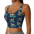 thumbnail image 1 of Lsque Skateboard Rides Cartoon Lobster Printed Women'S Sports Bra, Compression, Moisture Wicking, High-Impact Sports Bra For Women,Supportive sports bra-XX-Large, 1 of 9