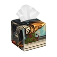 thumbnail image 1 of Lsque Skeleton Chef BBQ Scene Printed Tissue Box Cover Holder, Facial Paper Organizer Dispenser,Square with Bottom Belt, PVC Leather Decorative Organizer, 1 of 8