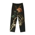 thumbnail image 1 of Lsque Skeleton Hand Rose Butterfly Print Men's Pajama Pants, Lounge Pant - Comfortable Home Wear,Elastic Waistband, Stylish Design-Large, 1 of 9