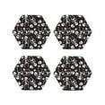 thumbnail image 1 of Lsque Skeleton Pattern 4" Drink Coasters Set of 4, PVC Leather Absorbent Coasters, Table Coaster Set Decorative Coffee Cup Coasters Housewarming Gift -Hexagon, 1 of 6