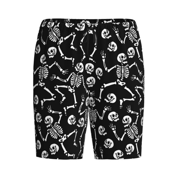 Lsque Skeletons Dancing Mens Sleep Pajama Shorts,Short Pajama Pants, Cotton Ultra-Soft Knit-Medium