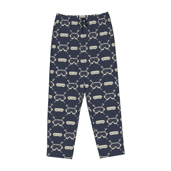 Lsque Ski Goggles Vintage Print Print Women's Pajama Pants, Lounge Pant - Comfortable Home Wear,Elastic Waistband, Stylish Design-XX-Large