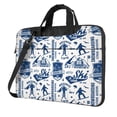 thumbnail image 1 of Lsque Skiing Enthusiast Pattern Laptop Bag – Portable & Slim Single-Shoulder Computer Case with Adjustable Strap, Protective, Lightweight for 13”/14”/15.6” Laptops, 1 of 8