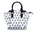 thumbnail image 1 of Lsque Skiing Penguin Funny Pattern Leather Rivet Shoulder Bag – Elegant Genuine Leather & Microfiber PU Crossbody with Detachable Adjustable Strap, 1 of 5