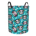thumbnail image 1 of Lsque Skull Cat pattern Laundry Hamper Basket, Tall Woven Rope Hamper Basket for Clothes, Lightweight Storage Basket, Collapsible Waterproof-Small, 1 of 8