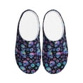 thumbnail image 1 of Lsque Skull Flower Blue Pattern Womens Comfort Cotton on Scuff With Memory Foam and Anti-skid Sole Slipper-42/43, 1 of 7