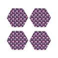 thumbnail image 1 of Lsque Skull Flower Pattern 4" Drink Coasters Set of 4, PVC Leather Absorbent Coasters, Table Coaster Set Decorative Coffee Cup Coasters Housewarming Gift -Hexagon, 1 of 6