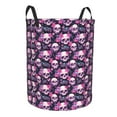 thumbnail image 1 of Lsque Skull Flower pattern Laundry Hamper Basket, Tall Woven Rope Hamper Basket for Clothes, Lightweight Storage Basket, Collapsible Waterproof-Small, 1 of 8