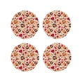 thumbnail image 1 of Lsque Skull Retro record lips Pattern 4" Drink Coasters Set of 4, PVC Leather Absorbent Coasters, Table Coaster Set Decorative Coffee Cup Coasters Housewarming Gift -Round Shape, 1 of 6