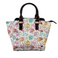 thumbnail image 1 of Lsque Skull and Flowers Pattern Leather Rivet Shoulder Bag – Elegant Genuine Leather & Microfiber PU Crossbody with Detachable Adjustable Strap, 1 of 5