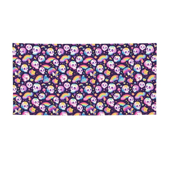 Lsque Skull colorful mushroom rainbow Pattern Party Banner, Festive Banner , Holiday Celebrations and Events for Carnival Birthday Party Festival Decorations-Medium