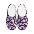 thumbnail image 1 of Lsque Skull colorful mushroom rainbow Pattern Womens Comfort Cotton on Scuff With Memory Foam and Anti-skid Sole Slipper-46/47, 1 of 7