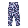 thumbnail image 1 of Lsque Skull crystal flower Print Women's Pajama Pants, Lounge Pant - Comfortable Home Wear,Elastic Waistband, Stylish Design-Medium, 1 of 9