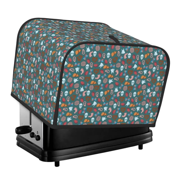 Lsque Skull cute organ Print 4 Slice Toaster Cover , Kitchen Appliance Dustproof Protector , Toaster Protector Dustproof Kitchen Appliance Cover