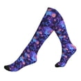thumbnail image 1 of Lsque Skull daisy purple Pattern Sport Compression Socks for Men & Women 15-20 mmHg Knee High Nurse Pregnant Running Medical and Travel Athletic, 1 of 6