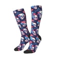 thumbnail image 1 of Lsque Skull flower blue Printed Crew Socks Men's Women's LightWeight Thin Casual Calf Socks ,Knee High Socks,Cotton Socks, 1 of 9