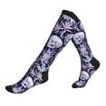 thumbnail image 1 of Lsque Skull flower crystal Pattern Sport Compression Socks for Men & Women 15-20 mmHg Knee High Nurse Pregnant Running Medical and Travel Athletic, 1 of 6
