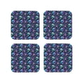 thumbnail image 1 of Lsque Skull flower cute Pattern 4" Drink Coasters Set of 4, PVC Leather Absorbent Coasters, Table Coaster Set Decorative Coffee Cup Coasters Housewarming Gift -Square, 1 of 6